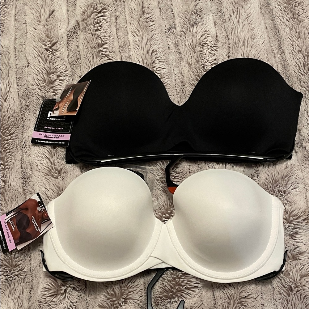 Maidenform Black and White Strapless Bras